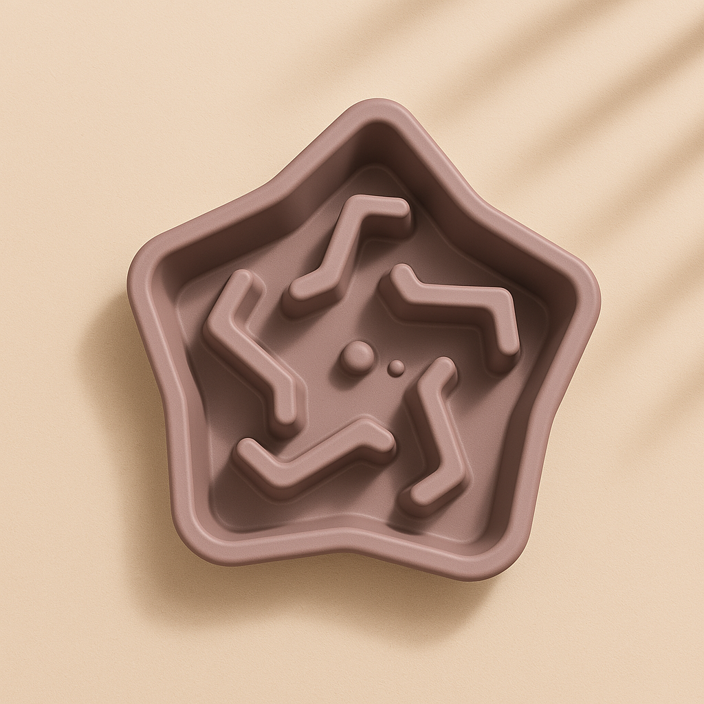 ⭐ Star-Shaped Slow Feeder Bowl for Dogs – Anti-Choke, BPA-Free Promotes Healthy Eating | Fun Maze Design | Available in 4 Colors
