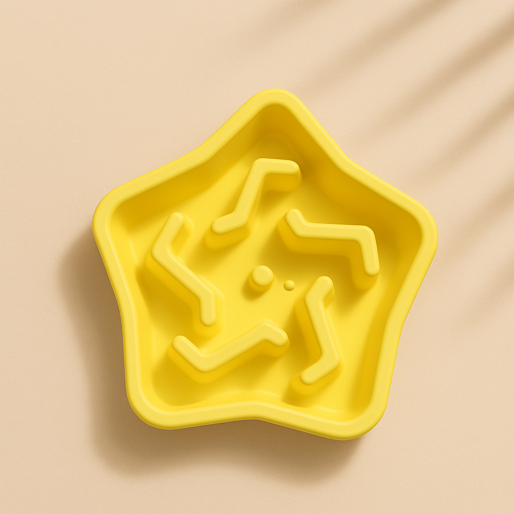 ⭐ Star-Shaped Slow Feeder Bowl for Dogs – Anti-Choke, BPA-Free Promotes Healthy Eating | Fun Maze Design | Available in 4 Colors