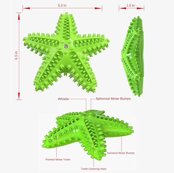Star Teether – Squeaky Textured Chew Toy for Dogs