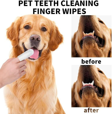 Disposable Dental Finger Wipes for Pets – 50 Count Pack