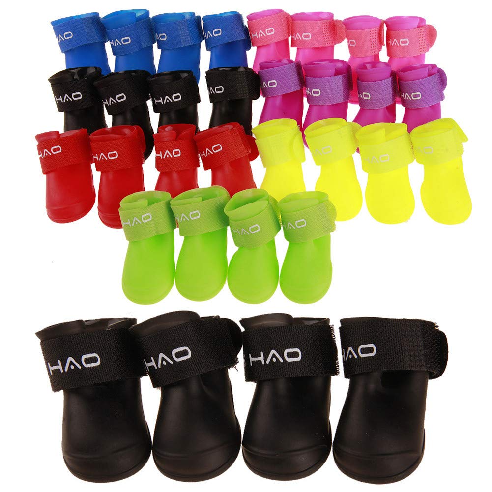 Color Splash Rain Boots for Dogs – All-Weather Paw Protectors (Set of 4)