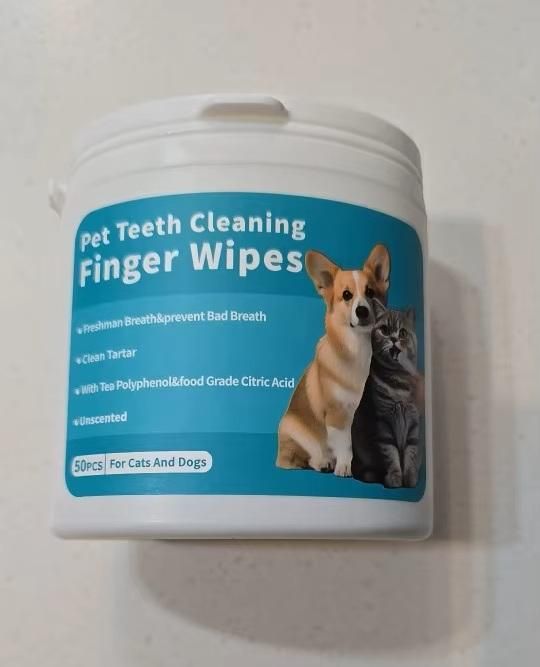 Disposable Dental Finger Wipes for Pets – 50 Count Pack