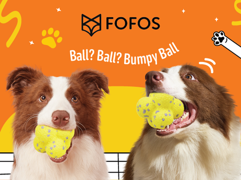FOFOS Ultra-Durable Dog Ball-Yellow/Grey