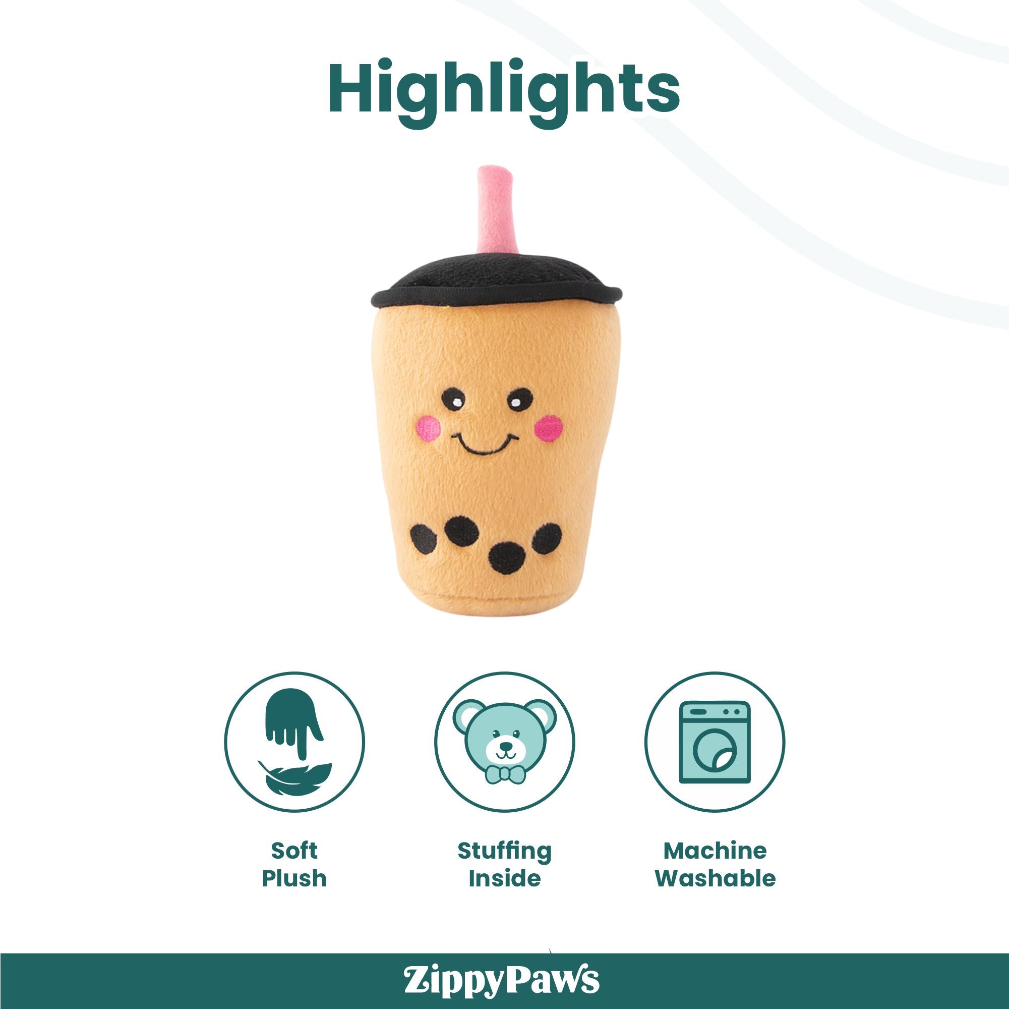 Zippy Paws NomNomz - Boba Milk Tea