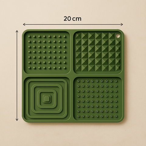 🦴 Silicone Licking Mat for Dogs with Suction – 20x20cm Slow Feeder | Anxiety Relief | Interactive Dog Enrichment Toy