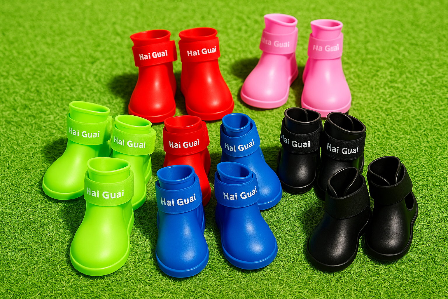 Color Splash Rain Boots for Dogs – All-Weather Paw Protectors (Set of 4)