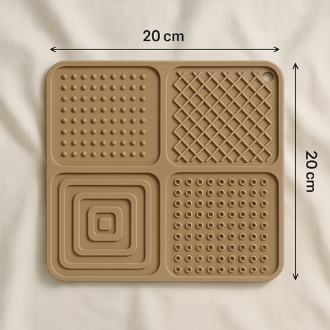 🦴 Silicone Licking Mat for Dogs with Suction – 20x20cm Slow Feeder | Anxiety Relief | Interactive Dog Enrichment Toy