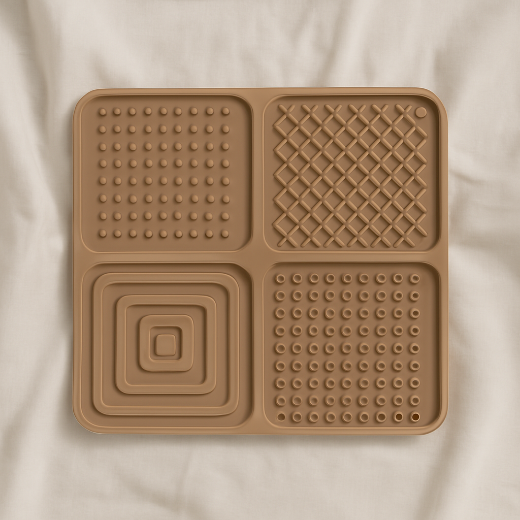 🦴 Silicone Licking Mat for Dogs with Suction – 20x20cm Slow Feeder | Anxiety Relief | Interactive Dog Enrichment Toy