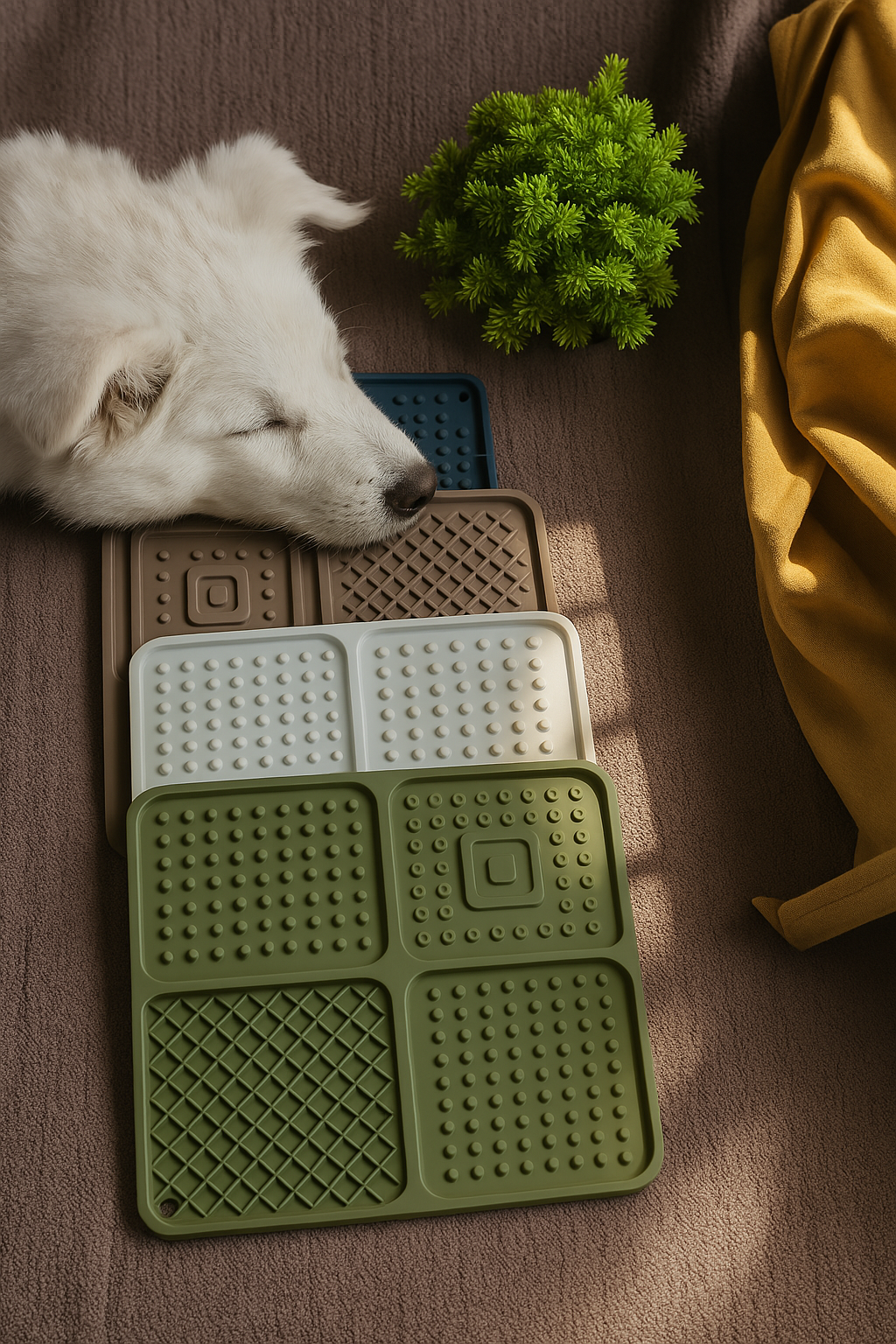 🦴 Silicone Licking Mat for Dogs with Suction – 20x20cm Slow Feeder | Anxiety Relief | Interactive Dog Enrichment Toy