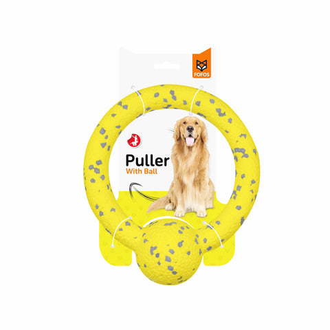 FOFOS Durable puller dog toy -Yellow/Grey