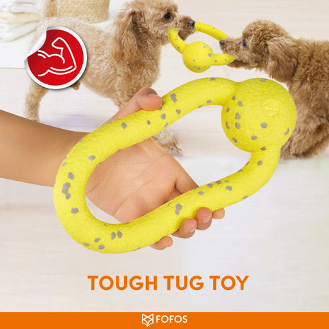 FOFOS Durable puller dog toy -Yellow/Grey