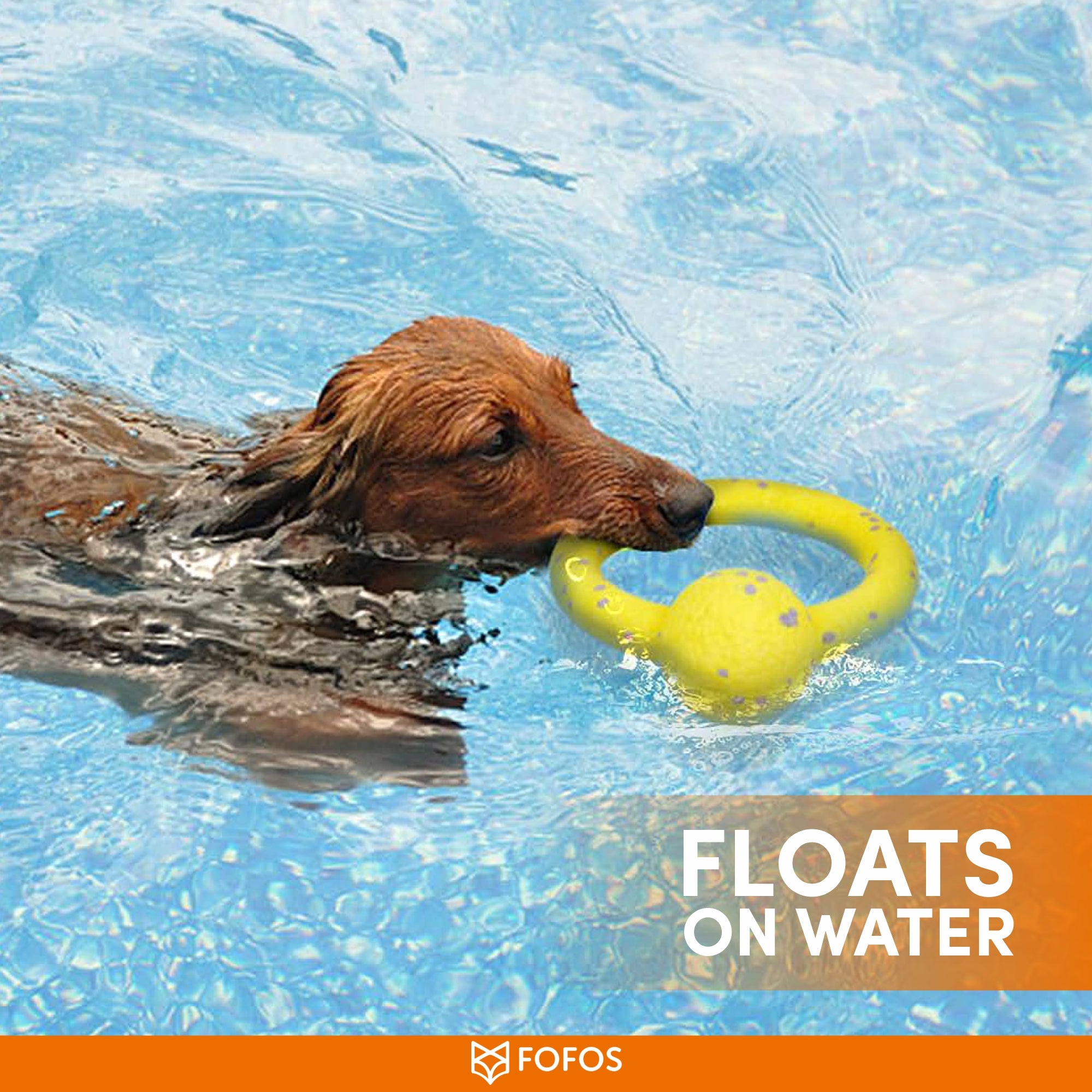 FOFOS Durable puller dog toy -Yellow/Grey