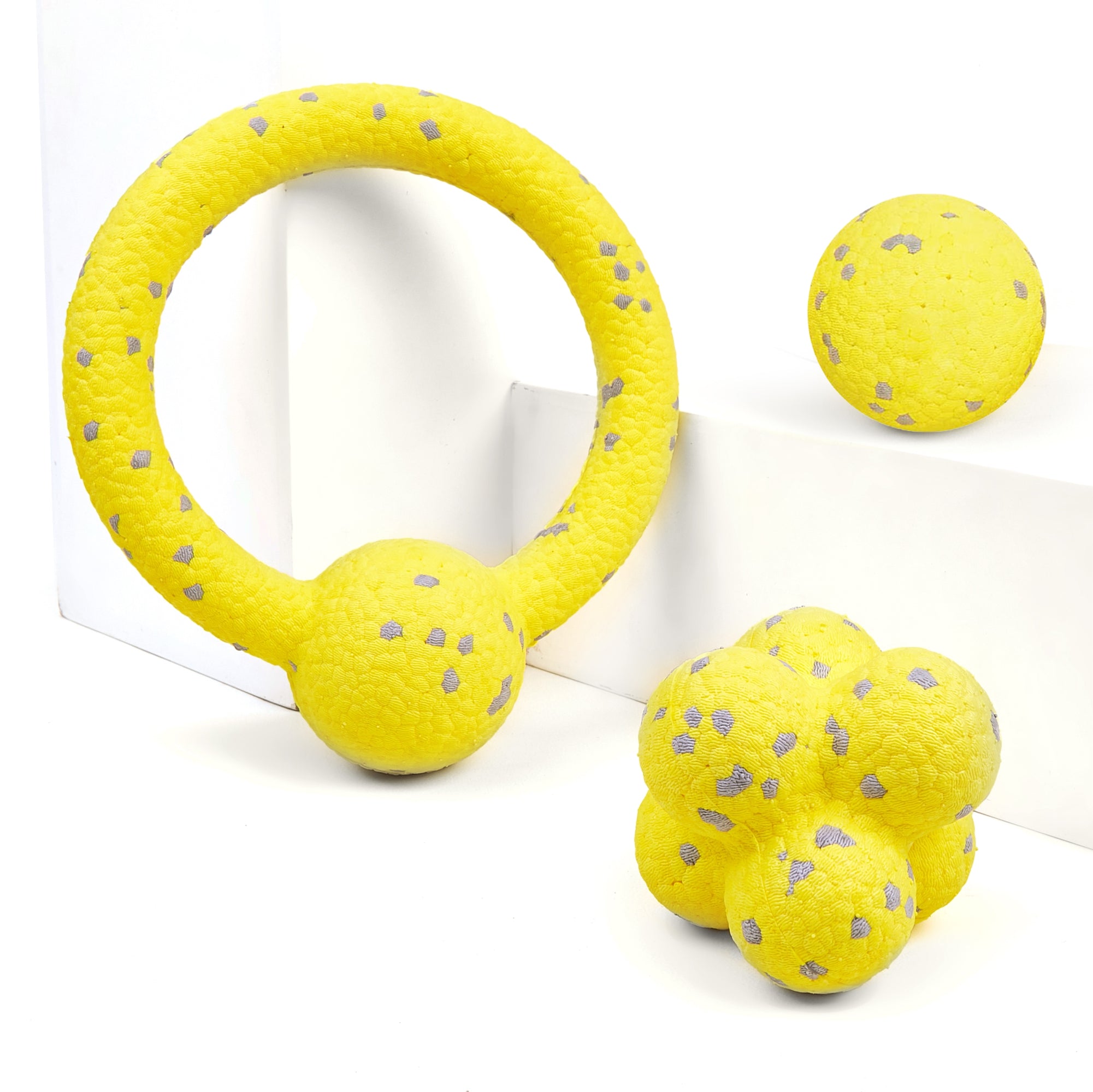FOFOS Durable puller dog toy -Yellow/Grey