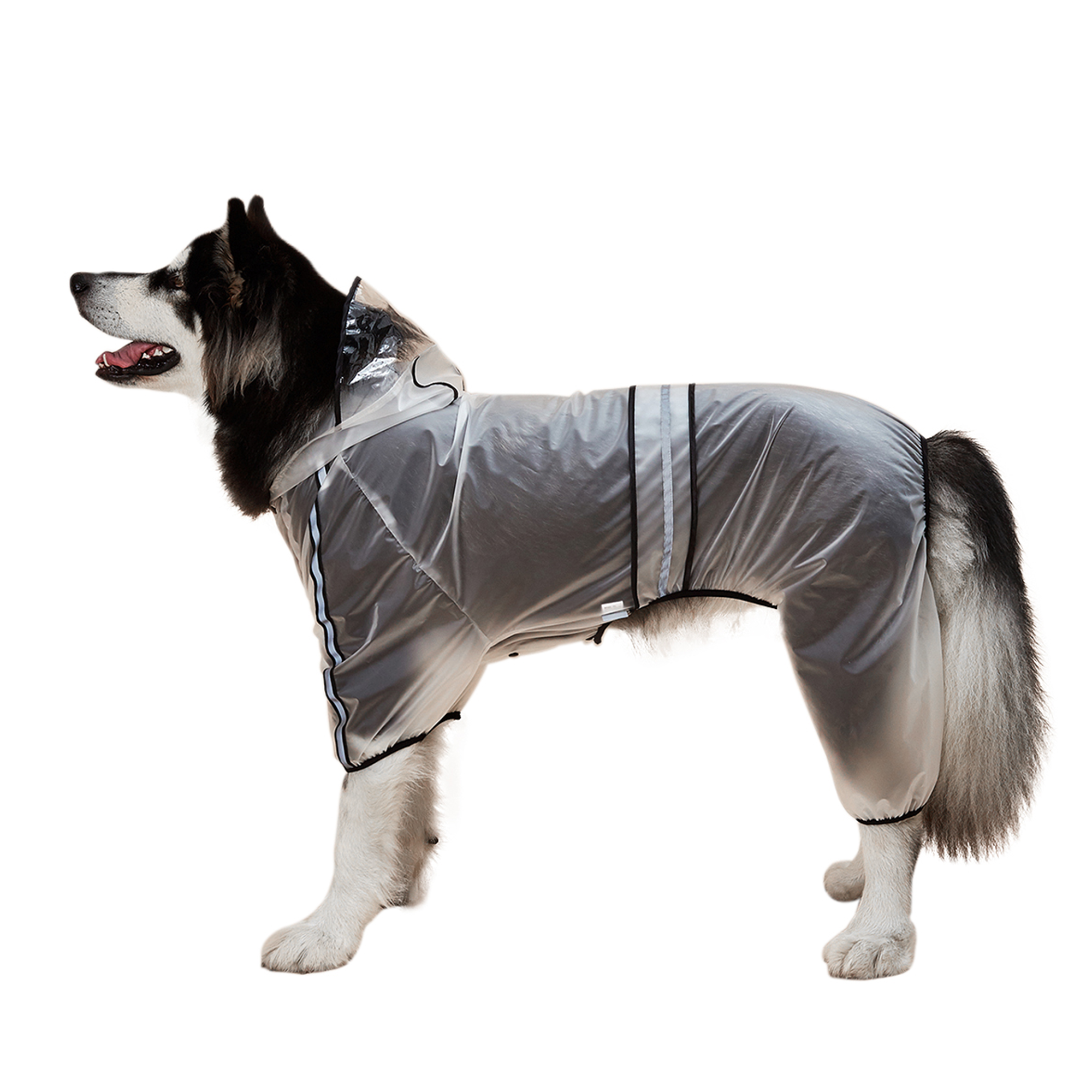 FOFOS Pet Four Leg Raincoat-Black