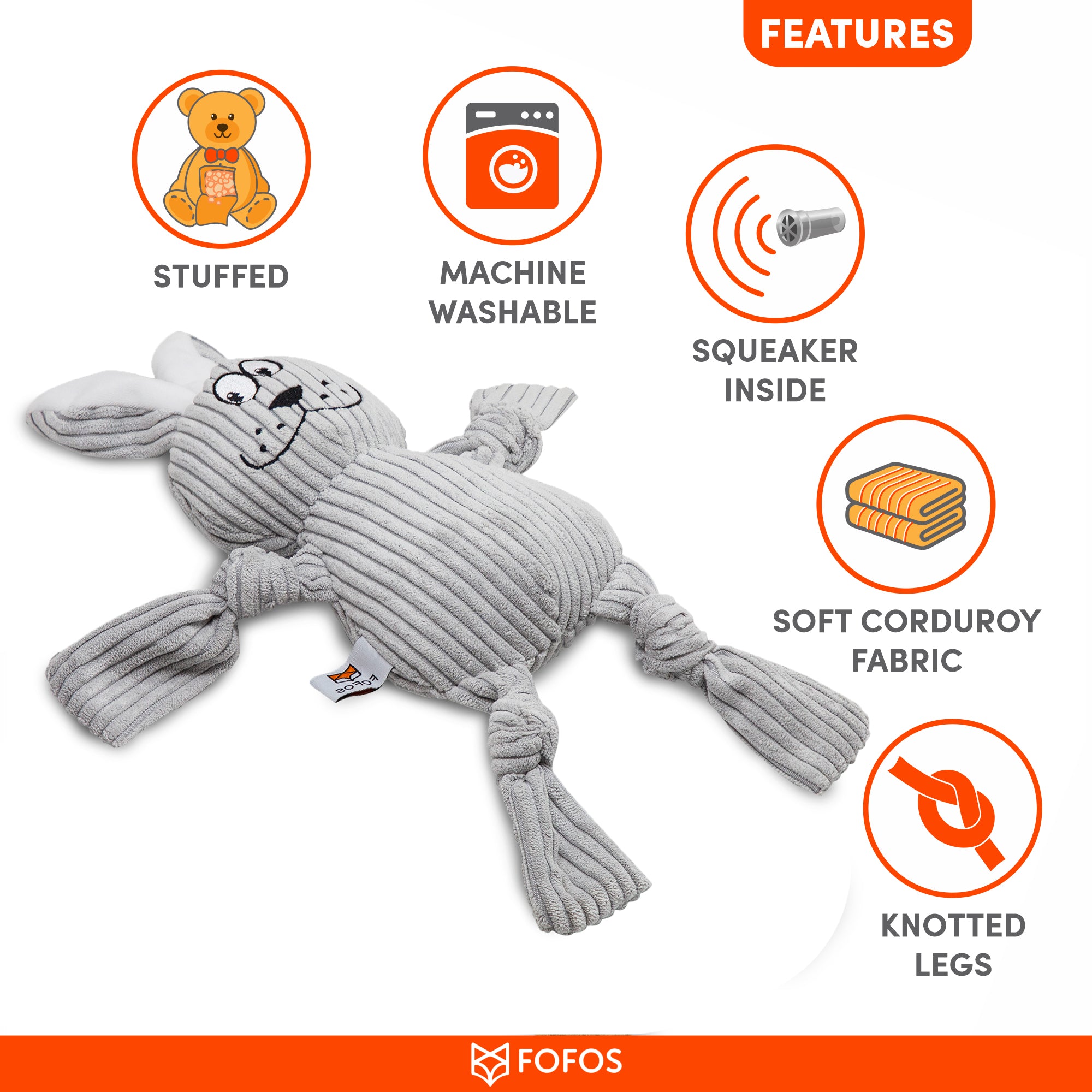 FOFOS Fluffy Rabbit Grey