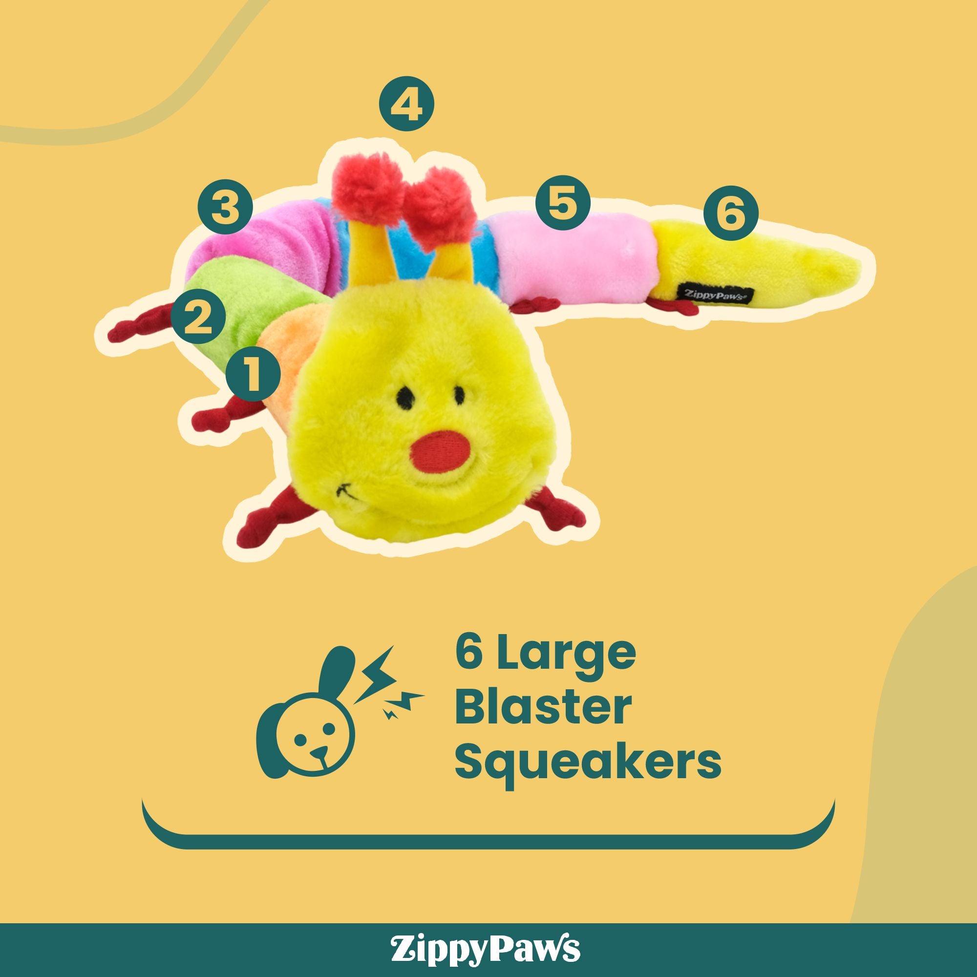 Zippy Paws Blasters - Caterpiller - Jumbo