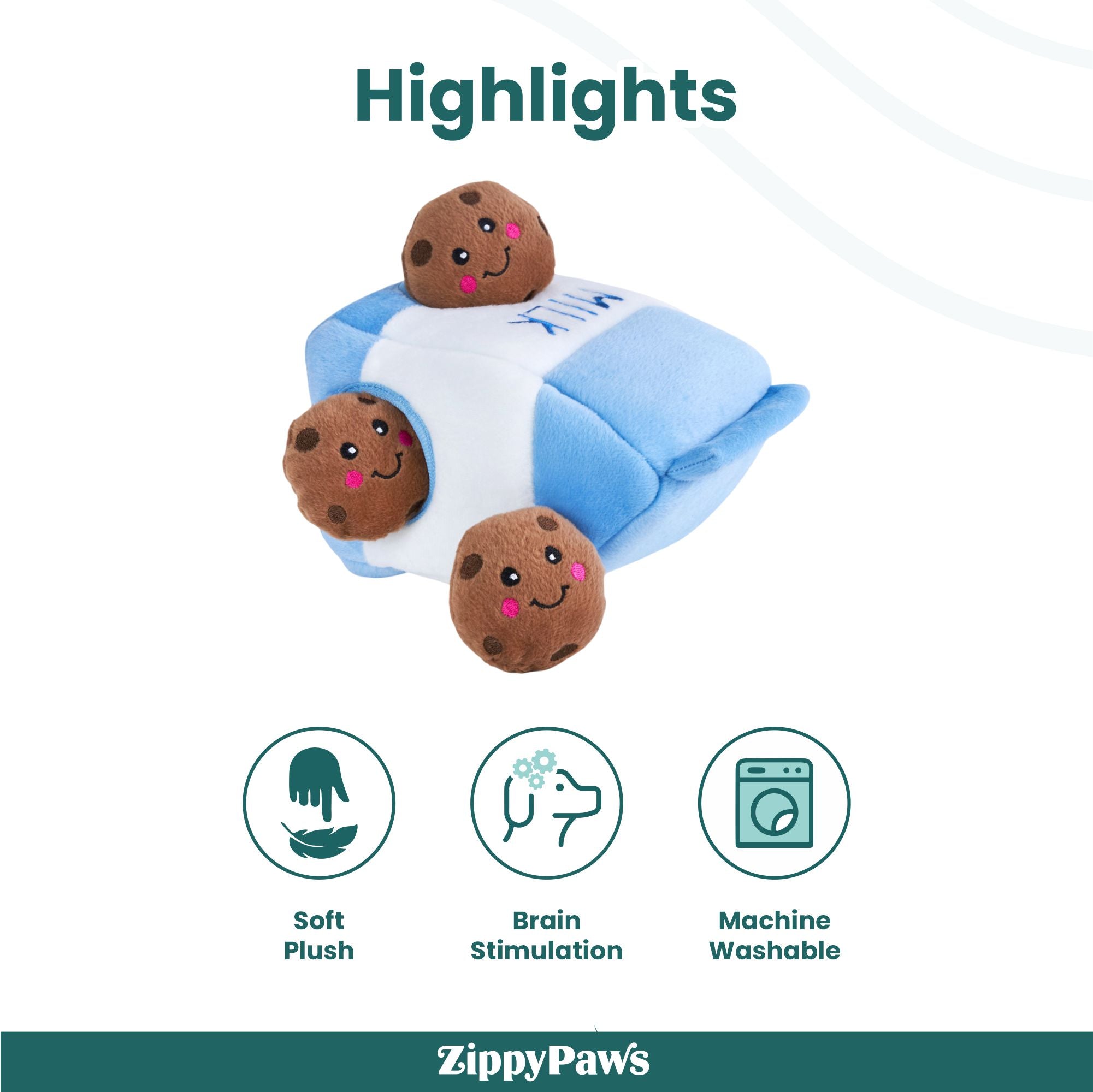Zippy Paws Zippy Burrows - Milk and Cookies