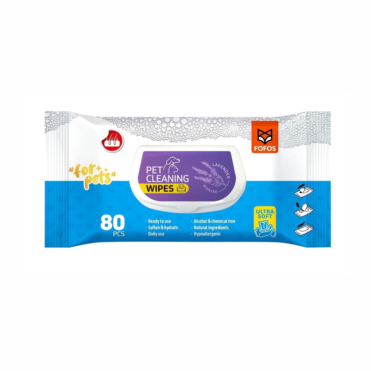 Fofos Pet cleaning wipes Lavender scented