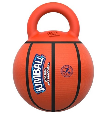 Jumball Basketball – Heavy-Duty Rubber Ball with Handle - Gigwi
