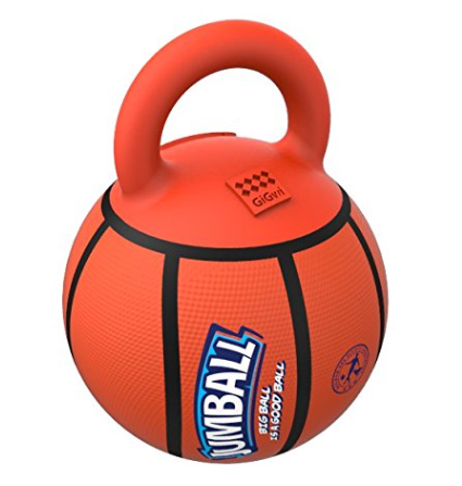 Jumball Basketball – Heavy-Duty Rubber Ball with Handle - Gigwi