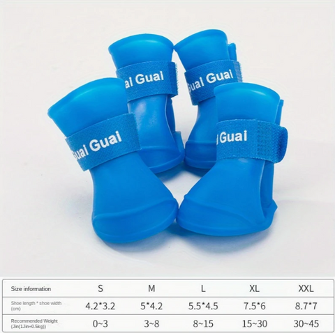 Color Splash Rain Boots for Dogs – All-Weather Paw Protectors (Set of 4)