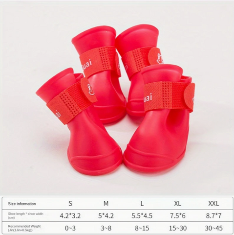 Color Splash Rain Boots for Dogs – All-Weather Paw Protectors (Set of 4)