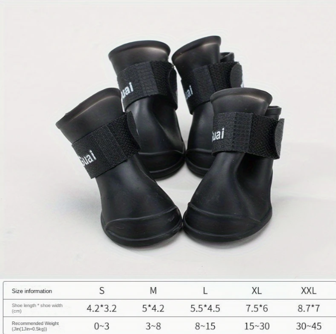 Color Splash Rain Boots for Dogs – All-Weather Paw Protectors (Set of 4)