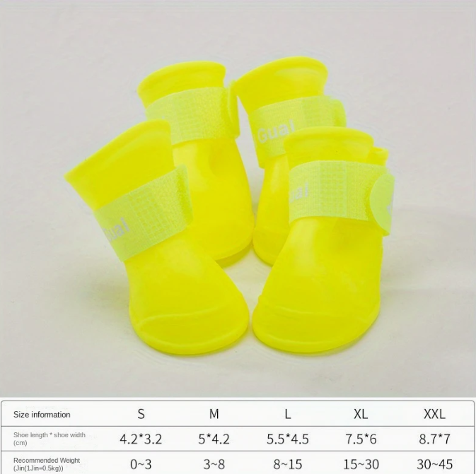 Color Splash Rain Boots for Dogs – All-Weather Paw Protectors (Set of 4)
