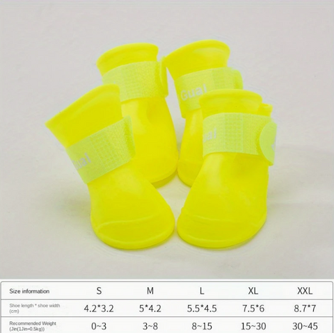 Color Splash Rain Boots for Dogs – All-Weather Paw Protectors (Set of 4)