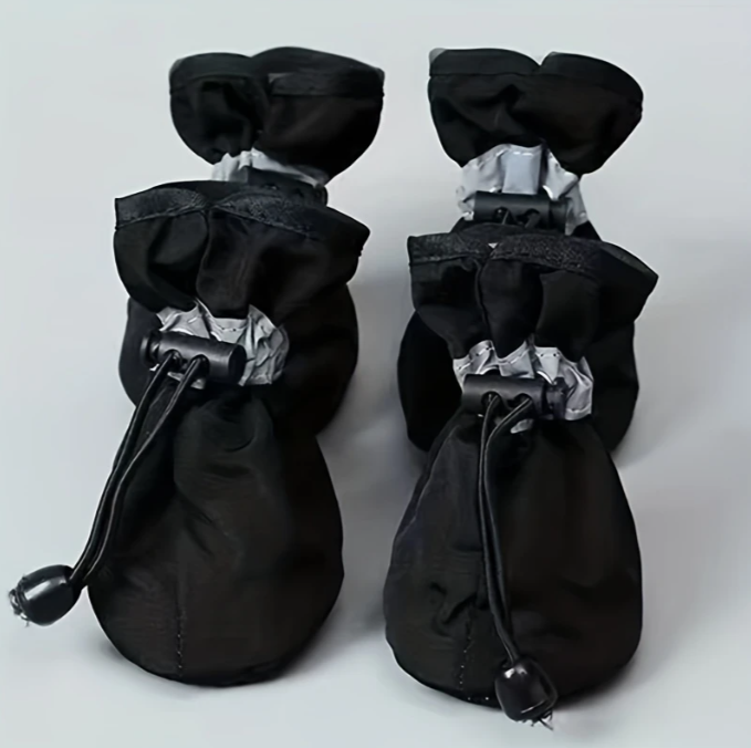 Basic Waterproof Dog Rain Boots (Set of 4) – Anti-Slip Monsoon Paw Protection