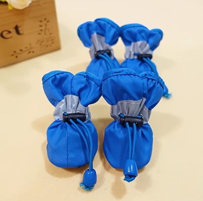 Basic Waterproof Dog Rain Boots (Set of 4) – Anti-Slip Monsoon Paw Protection