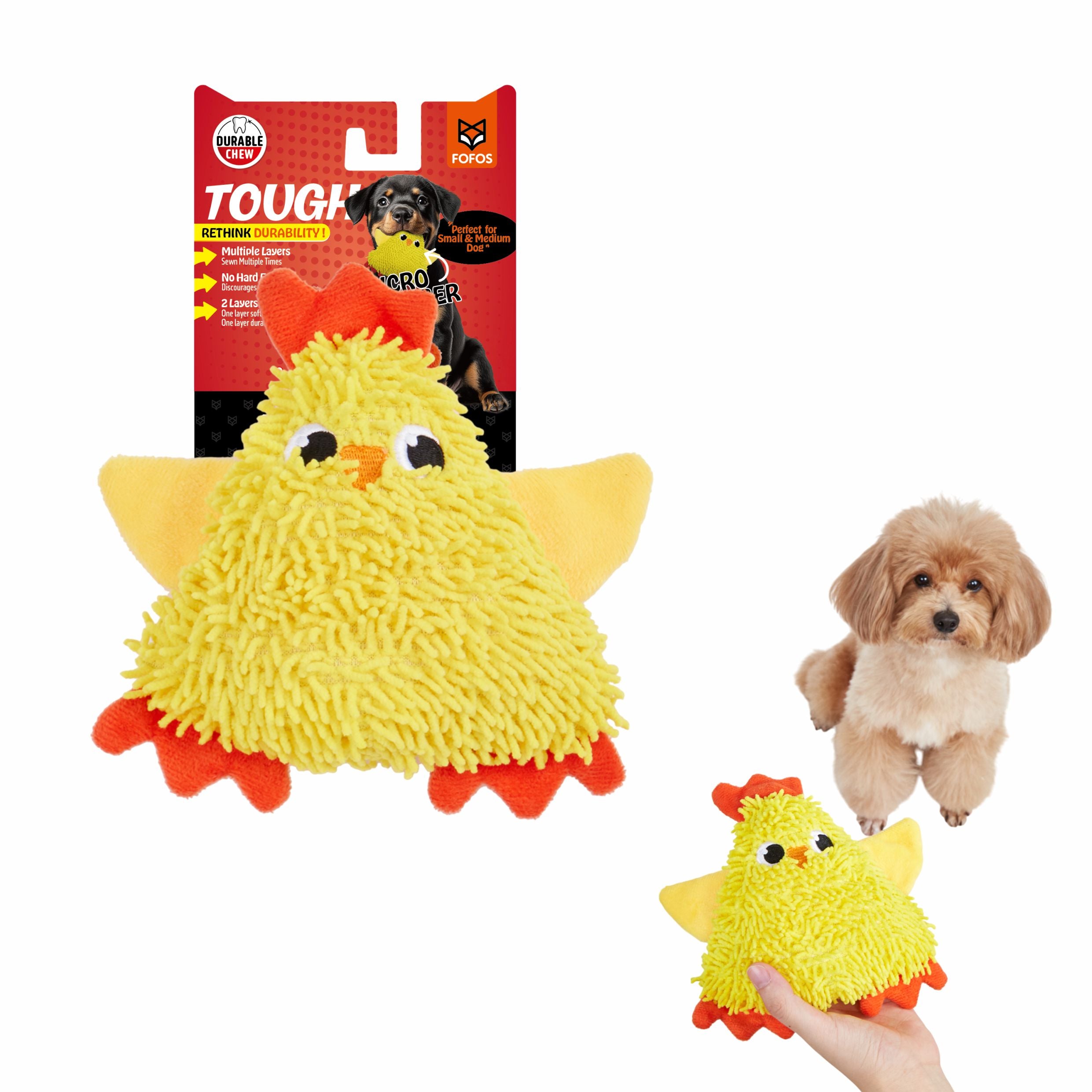 FOFOS Tough Dog Toy Chick