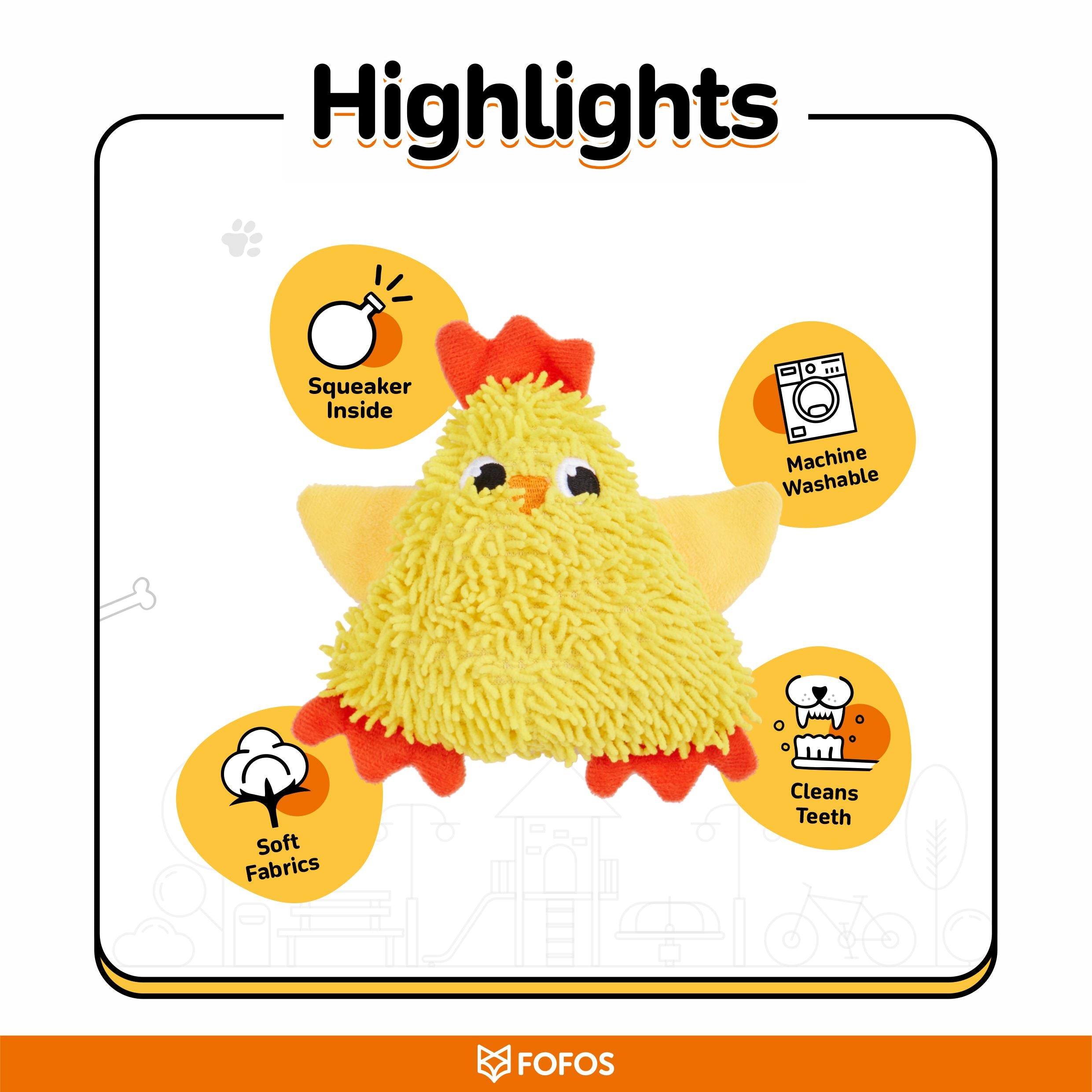 FOFOS Tough Dog Toy Chick