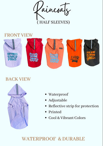 FurrMama SplashStyle Raincoat – Half Sleeves (Printed & Waterproof)