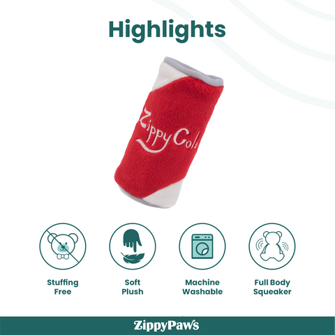Zippy Paws Squeakie Can - Zippy Cola