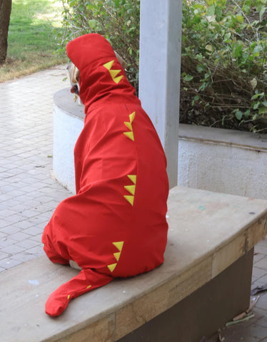 FurrMama DinoShield Raincoat – Full Body Waterproof Pet Suit